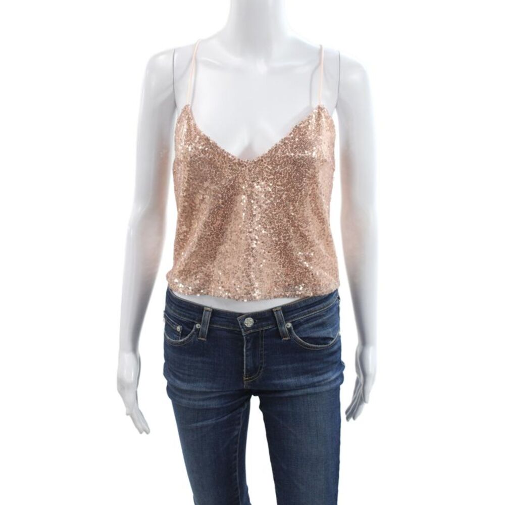 About Us Women Camisole Pink V Neck Sleeveless Polyester Summer Size 2XS